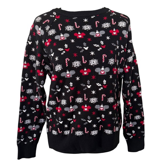 Disney Parks Christmas Holiday Mickey Mouse Ornaments "Ugly" Sweater Adult L - Picture 1 of 5